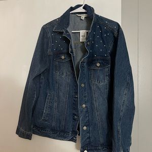 BRAND NEW blue jean jacket w/ TAGS. Would be super cute for bride to be! Size XL